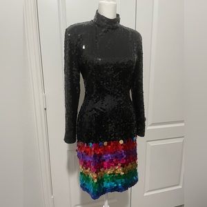 NITE LINE sequin rainbow dress